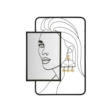 Specchio Da Muro Eleonor cm.64,8x3,8x85 Misura Specchio cm.35x50 |Mauro Ferretti