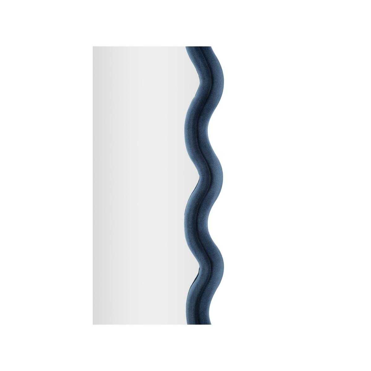 Specchio Da Muro Emily Velluto Blu cm.60x6x160 Misura Specchio cm.42x144 |Mauro Ferretti