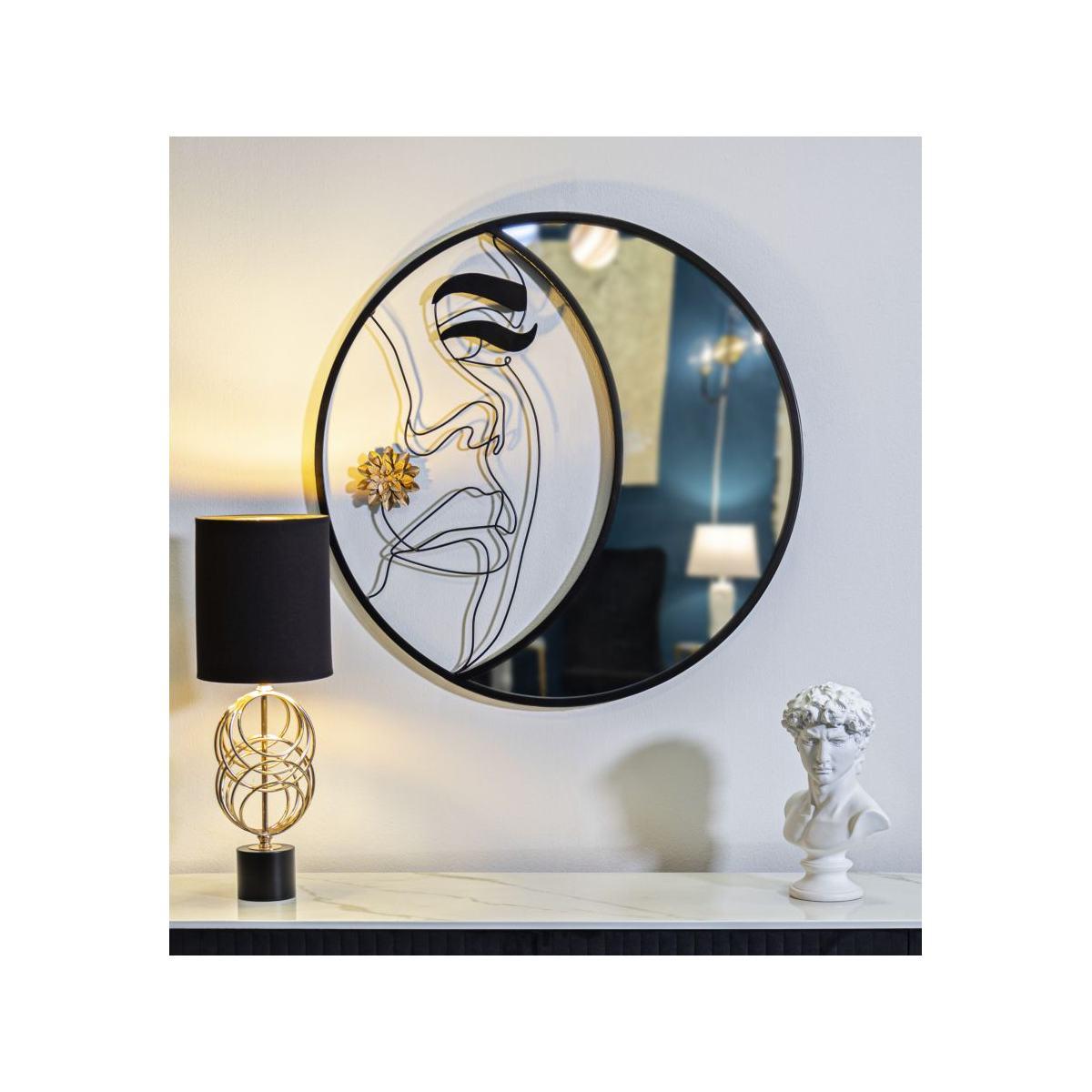 Specchio Da Muro Melly cm.Ø80x3,8 Misura Specchio cm.27x76 |Mauro Ferretti