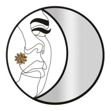 Specchio Da Muro Melly cm.Ø80x3,8 Misura Specchio cm.27x76 |Mauro Ferretti