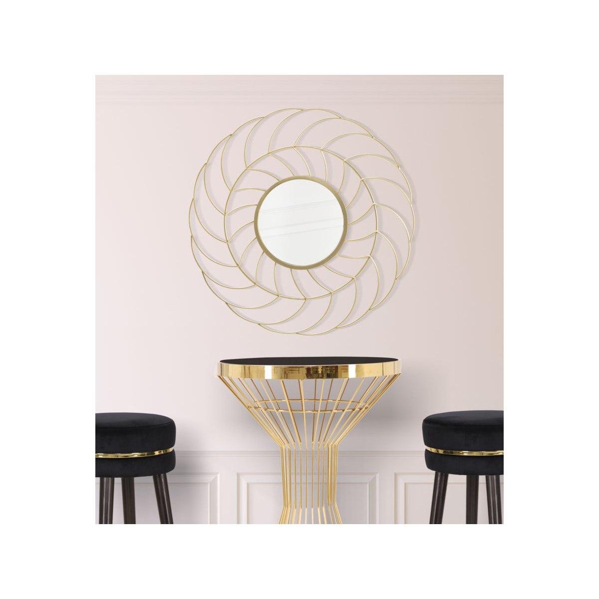 Specchio Sunflower cm.Ø88x7 Misura Specchio cm.Ø33 |Mauro Ferretti