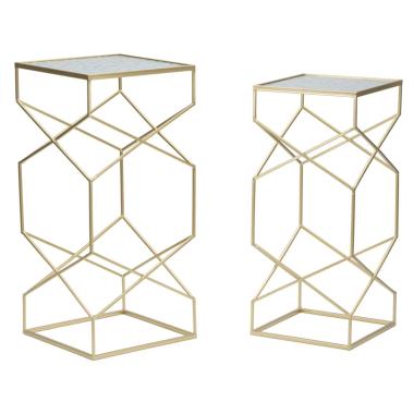 Tavolinetti Glassy Coppia cm.31,5x31,5x68-28x28x64 |Mauro Ferretti