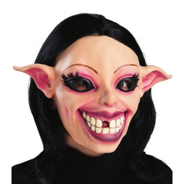 Maschera Viso Lattice Aliena con Capelli Neri |Carnival Toys