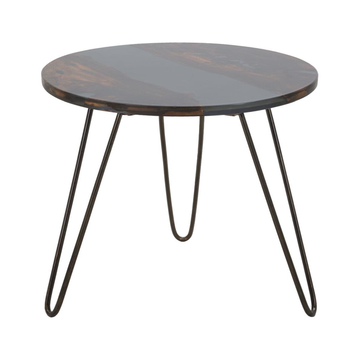 Tavolo Da Caffe' Mustang Rot. cm.Ø50x45 Legno Di Acacia Nilotica |Mauro Ferretti