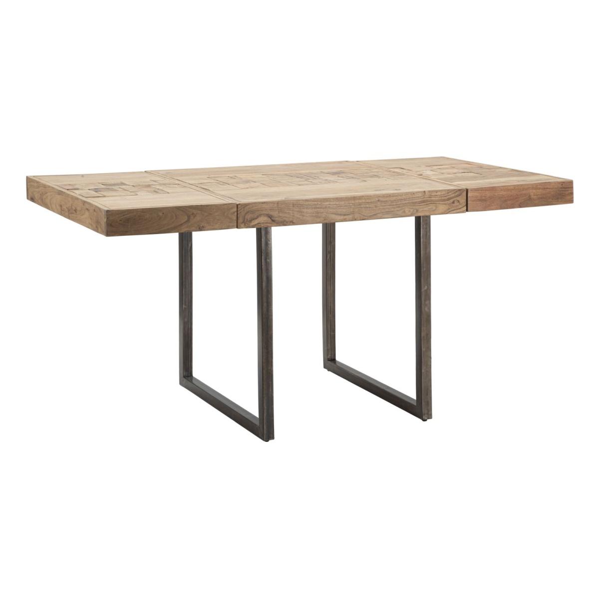 Tavolo Da Pranzo Mumbai Quad. All. cm.80x80x77-Lung. T. 160 Acacia Nilotica |Mauro Ferretti