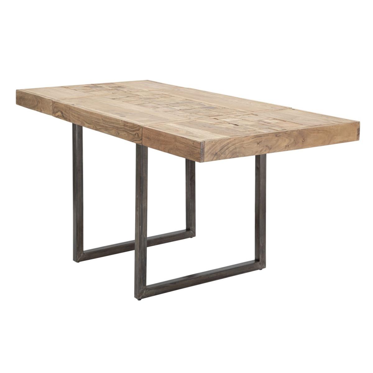 Tavolo Da Pranzo Mumbai Quad. All. cm.80x80x77-Lung. T. 160 Acacia Nilotica |Mauro Ferretti