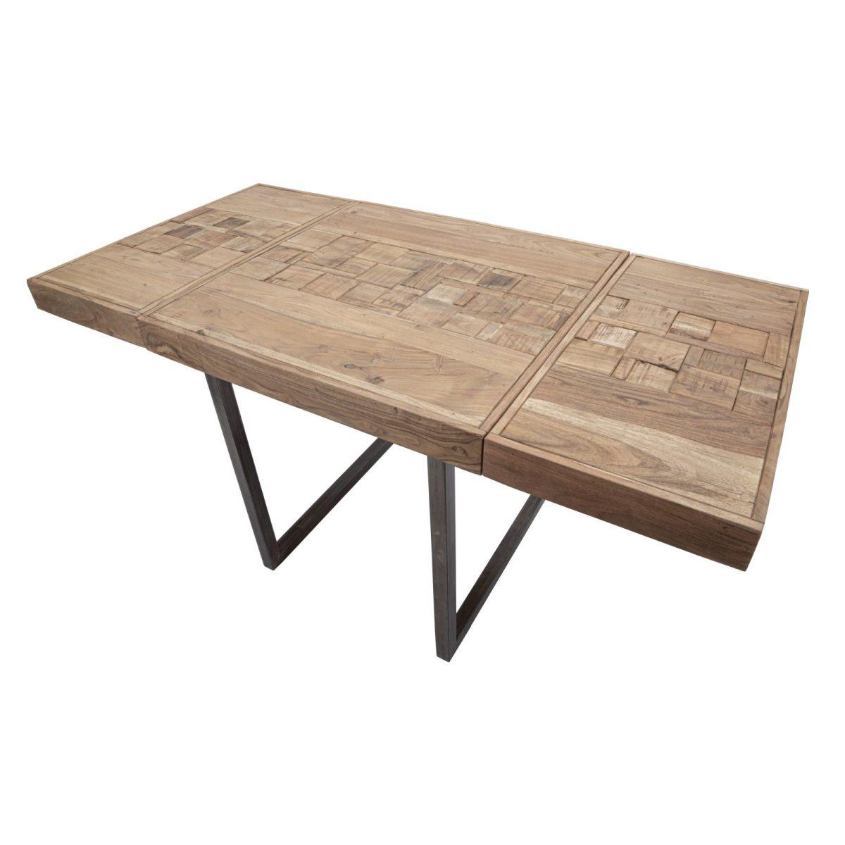 Tavolo Da Pranzo Mumbai Quad. All. cm.80x80x77-Lung. T. 160 Acacia Nilotica |Mauro Ferretti