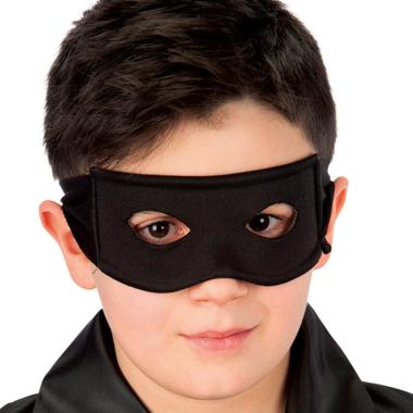 Maschera Viso PVC Zorro Tessuto Nera |Carnival Toys