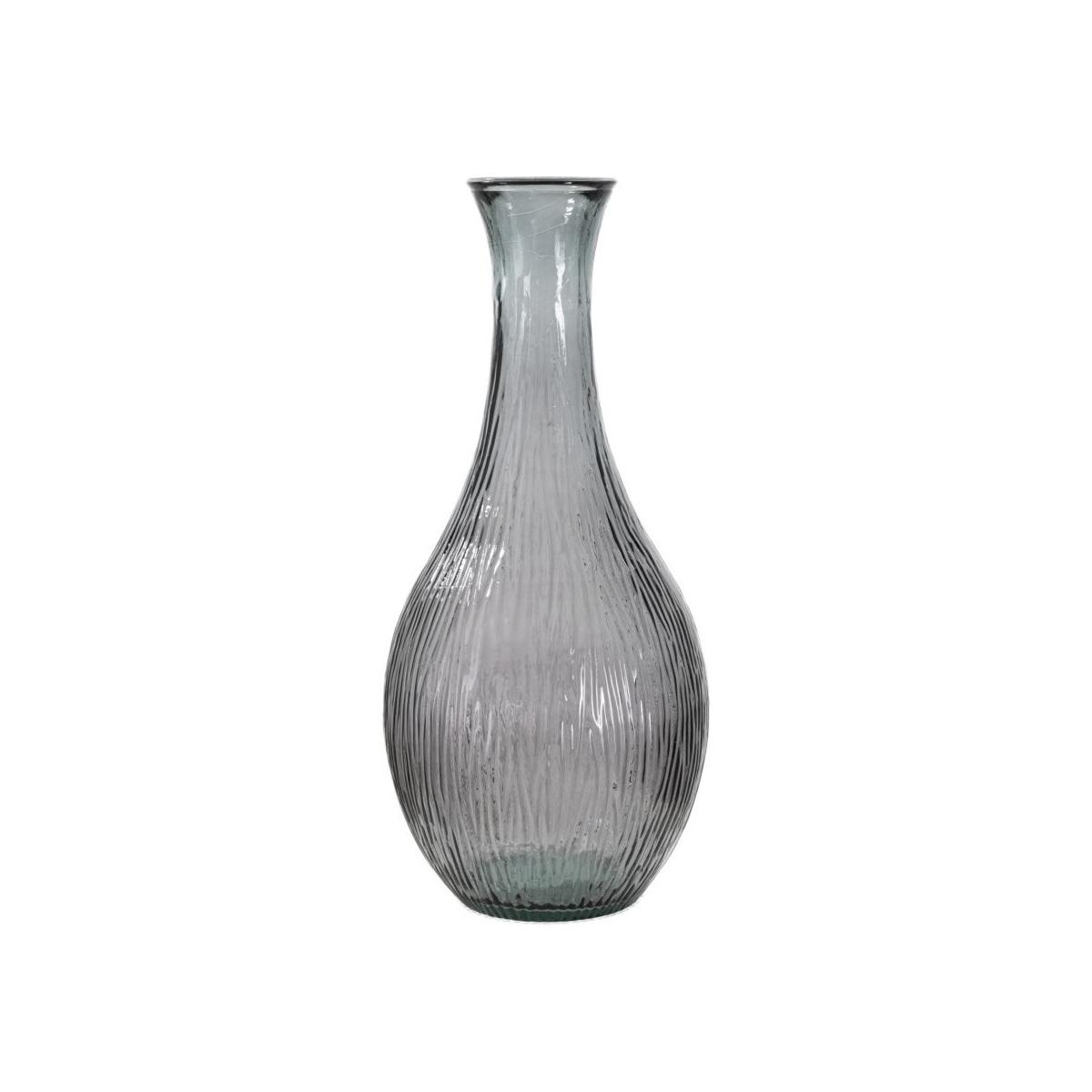 Vaso Jarron Arabe Low Vetro Riciclato Fumo cm.Ø34x75 Made In Spain |Mauro Ferretti