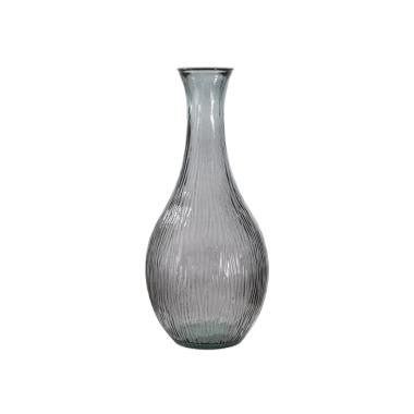 Vaso Jarron Arabe Low Vetro Riciclato Fumo cm.Ø34x75 Made In Spain |Mauro Ferretti