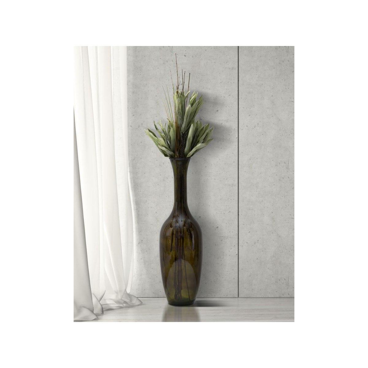 Vaso Jarron Vetro Riciclato Green cm.Ø30x100 Made In Spain |Mauro Ferretti