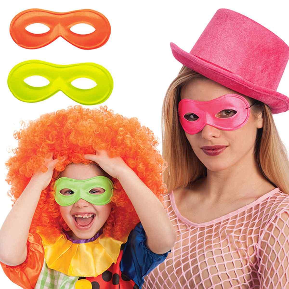Maschera Viso Tessuto 4 Colori Fluo |Carnival Toys