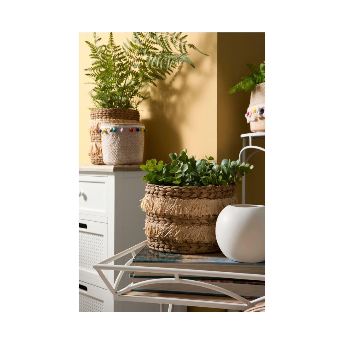 Vaso Ceramica Colombia con Raffia Naturale cm.Ø23,5x16 | Bizzotto