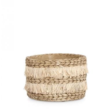 Vaso Ceramica Colombia con Raffia Naturale cm.Ø23,5x16 | Bizzotto