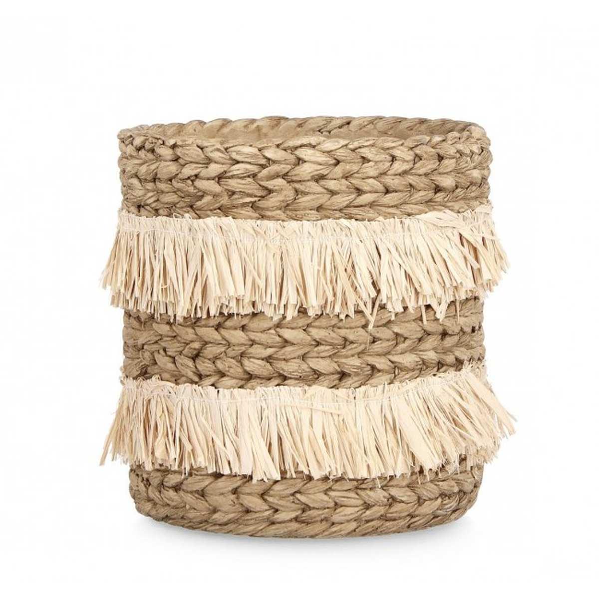 Vaso Ceramica Colombia con Raffia Naturale cm.Ø23,5x25 | Bizzotto