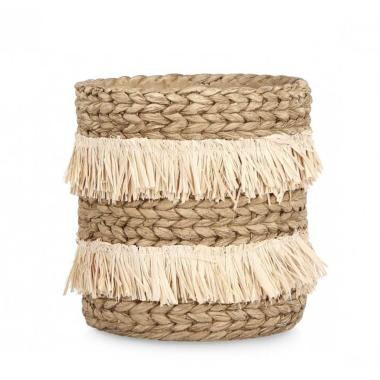 Vaso Ceramica Colombia con Raffia Naturale cm.Ø23,5x25 | Bizzotto