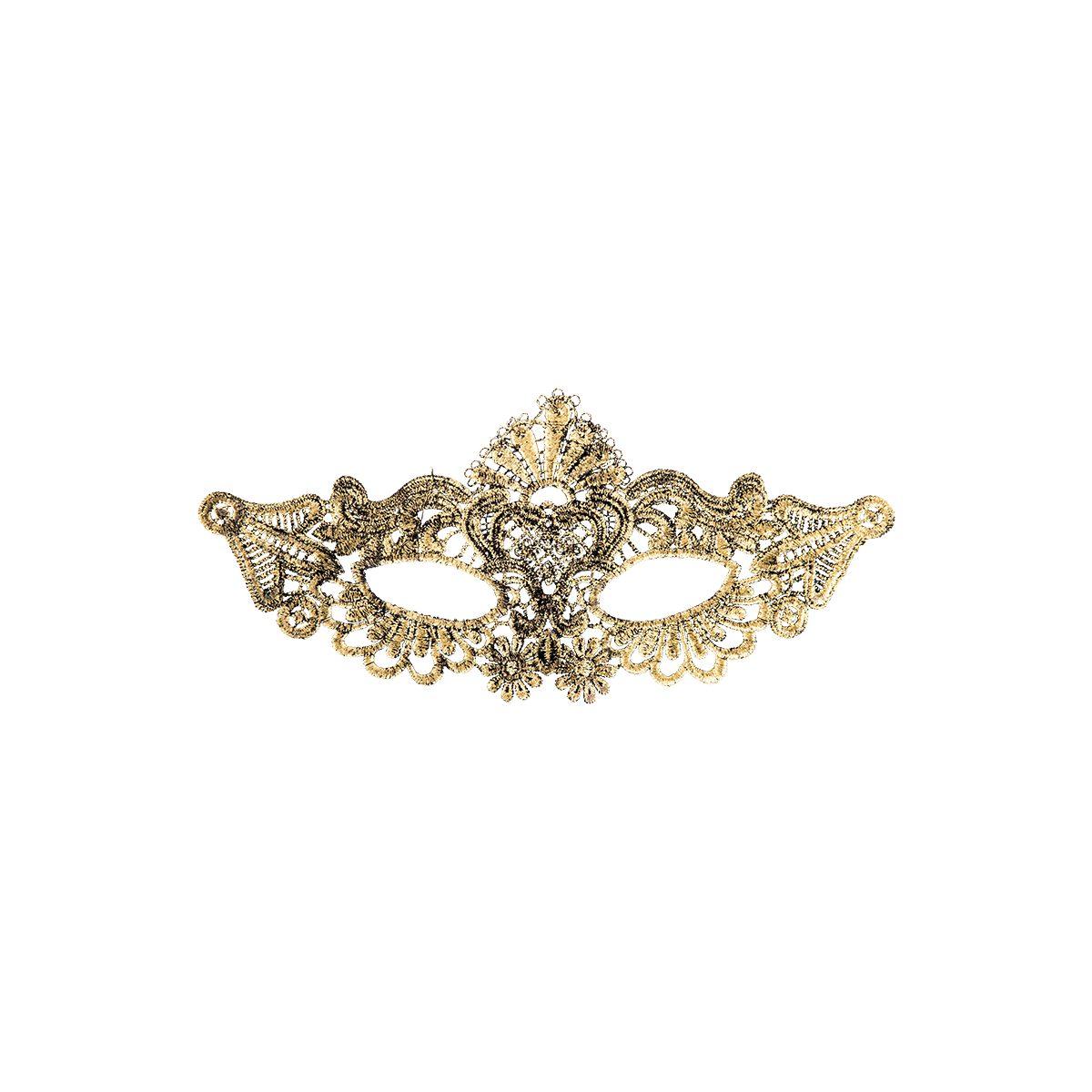 Maschera Viso PVC Tessuto Macrame Oro |Carnival Toys