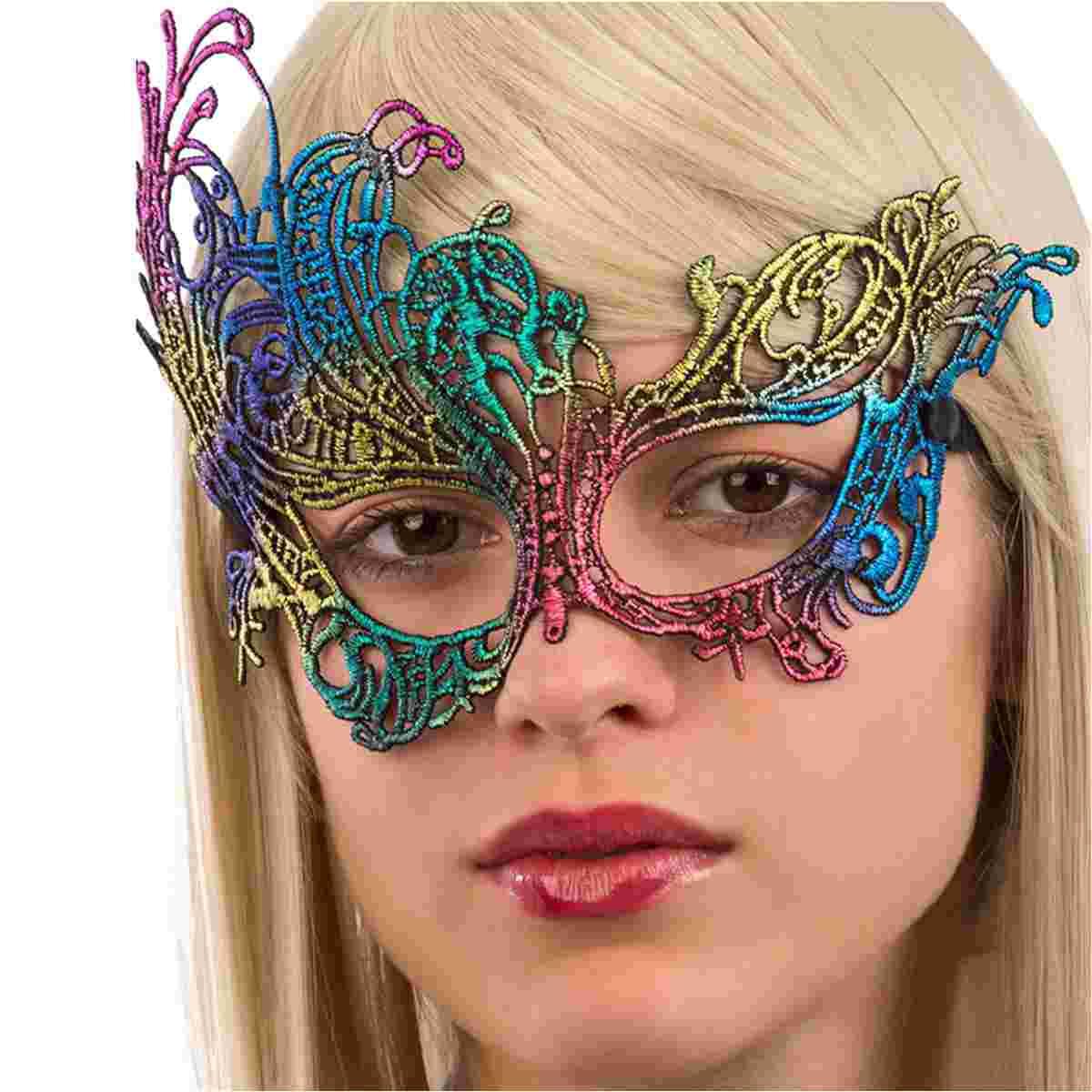 Maschera Viso Tessuto Macrame Multicolor |Carnival Toys