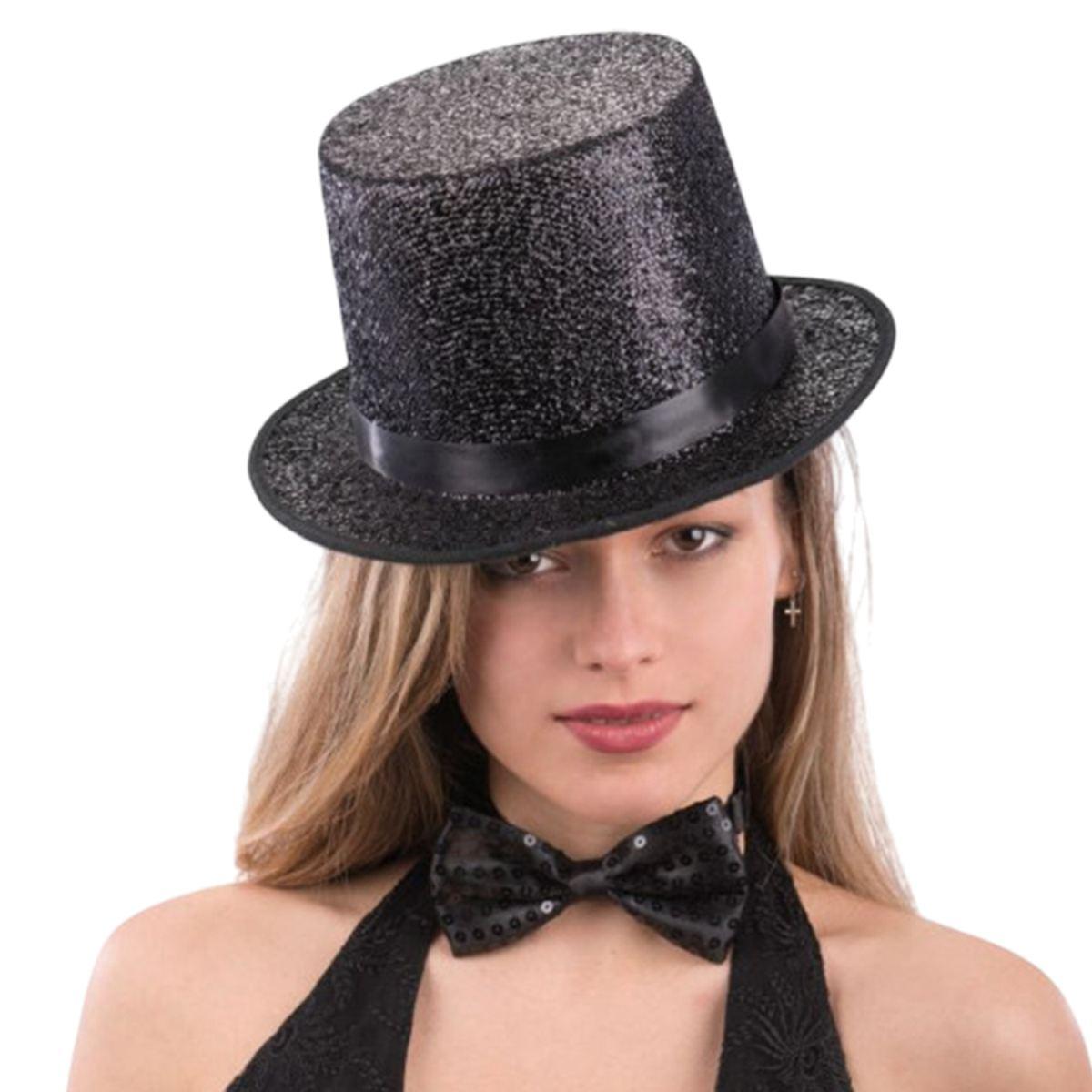 Papillon Paillettes Nero cm.12xh7 |Carnival Toys