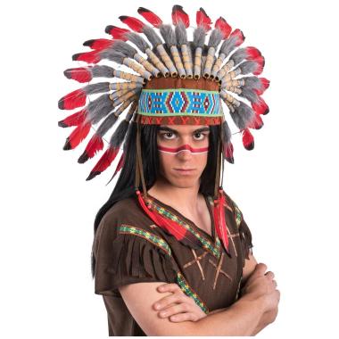 Copricapo Indiano Lusso con Fascia |Carnival Toys