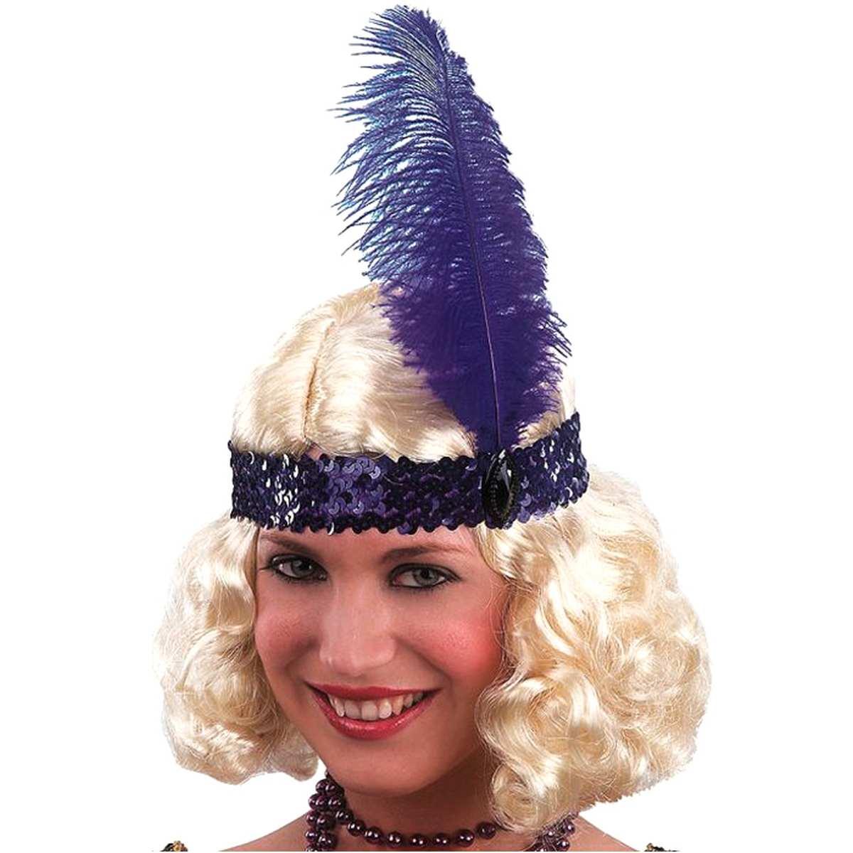 Fascia Capelli Charleston Viola con Piuma |Carnival Toys