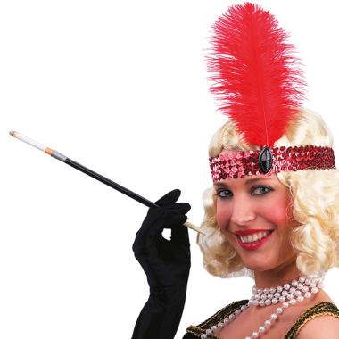 Fascia Capelli Charleston Rossa con Piuma |Carnival Toys