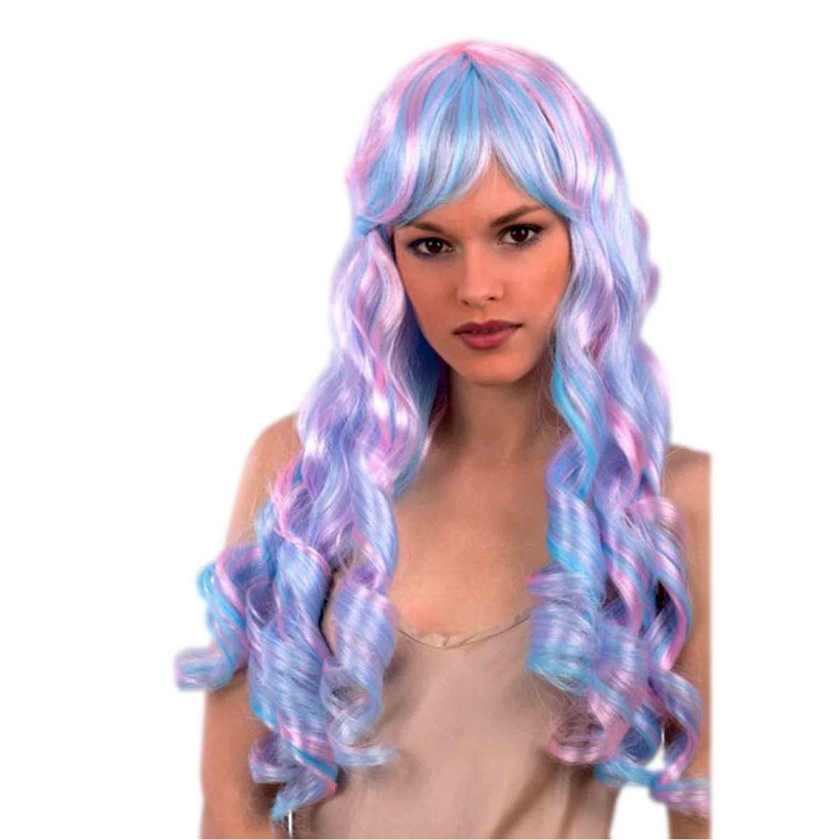 Parrucca Unicorno Azzurra Mossa con Frangia e Corno |Carnival Toys