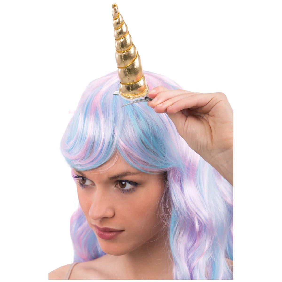 Parrucca Unicorno Azzurra Mossa con Frangia e Corno |Carnival Toys