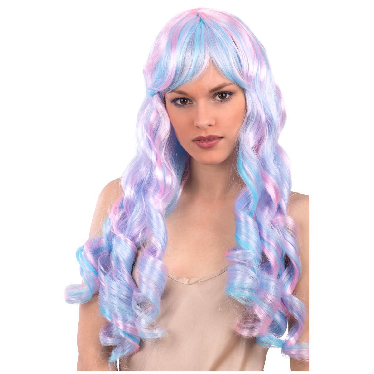 Parrucca Unicorno Azzurra Mossa con Frangia e Corno |Carnival Toys