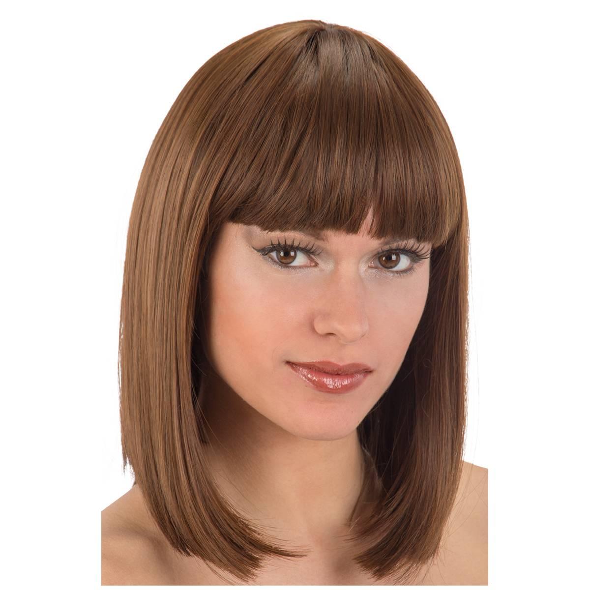 Parrucca Caschetto Castana con Frangia |Carnival Toys