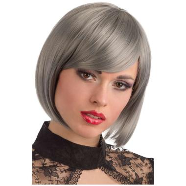 Parrucca Caschetto Grigia con Frangia |Carnival Toys