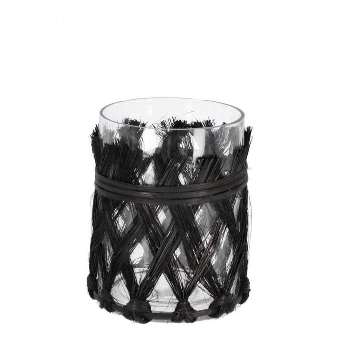 Vaso Vetro Zhob Nero cm.14 | Bizzotto