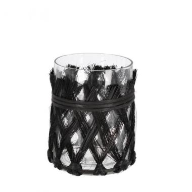 Vaso Vetro Zhob Nero cm.14 | Bizzotto