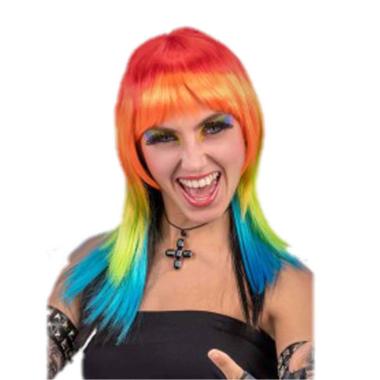 Parrucca Multicolor Liscia con Frangia |Leg Avenue