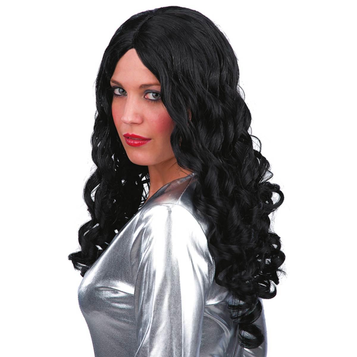 Parrucca Nera Riccia Uma |Carnival Toys