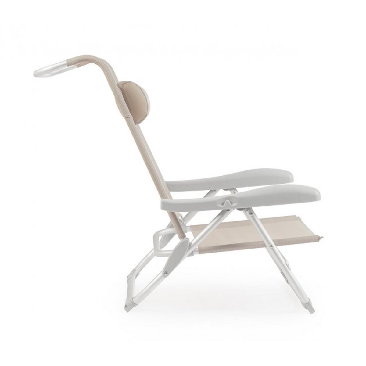 Spiaggina Alluminio con Coprisole Cayo Grigio Ghiaccio | Bizzotto