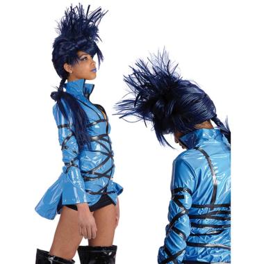 Parrucca Elektra Blu con Cresta |Carnival Toys