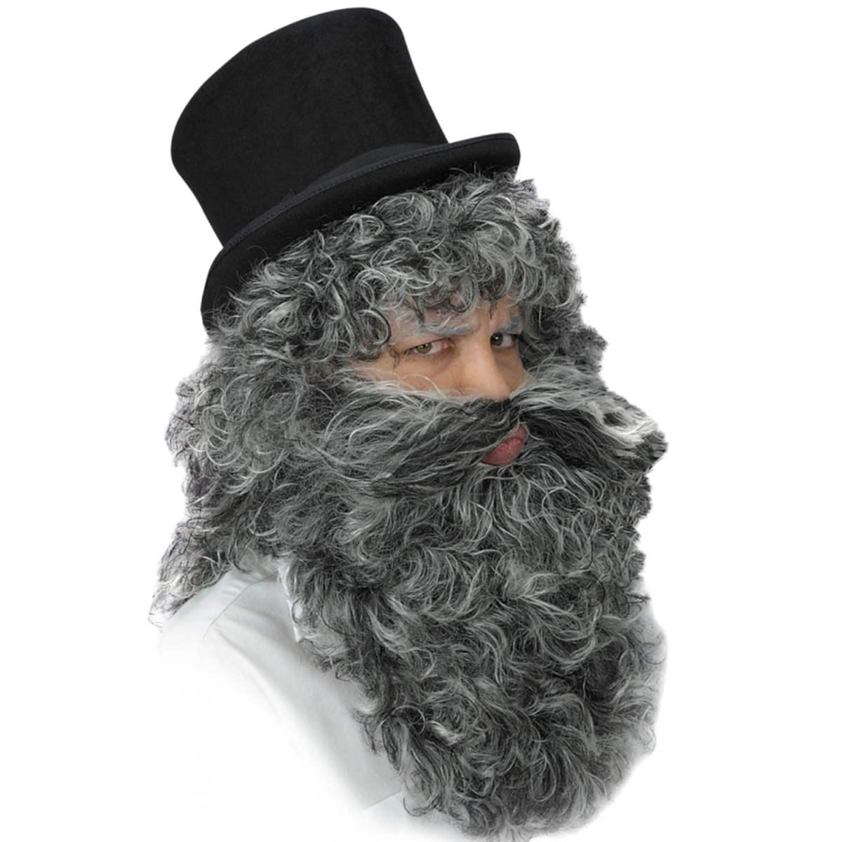 Parrucca Mangiafuoco Grigia con Barba e Baffi |Carnival Toys