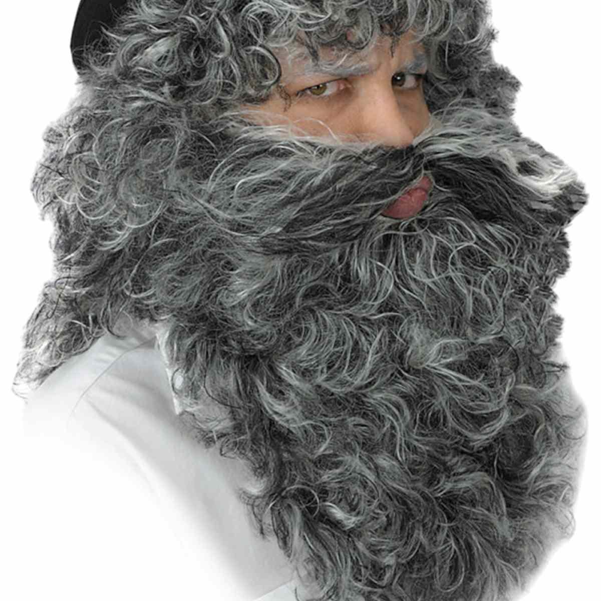 Parrucca Mangiafuoco Grigia con Barba e Baffi |Carnival Toys