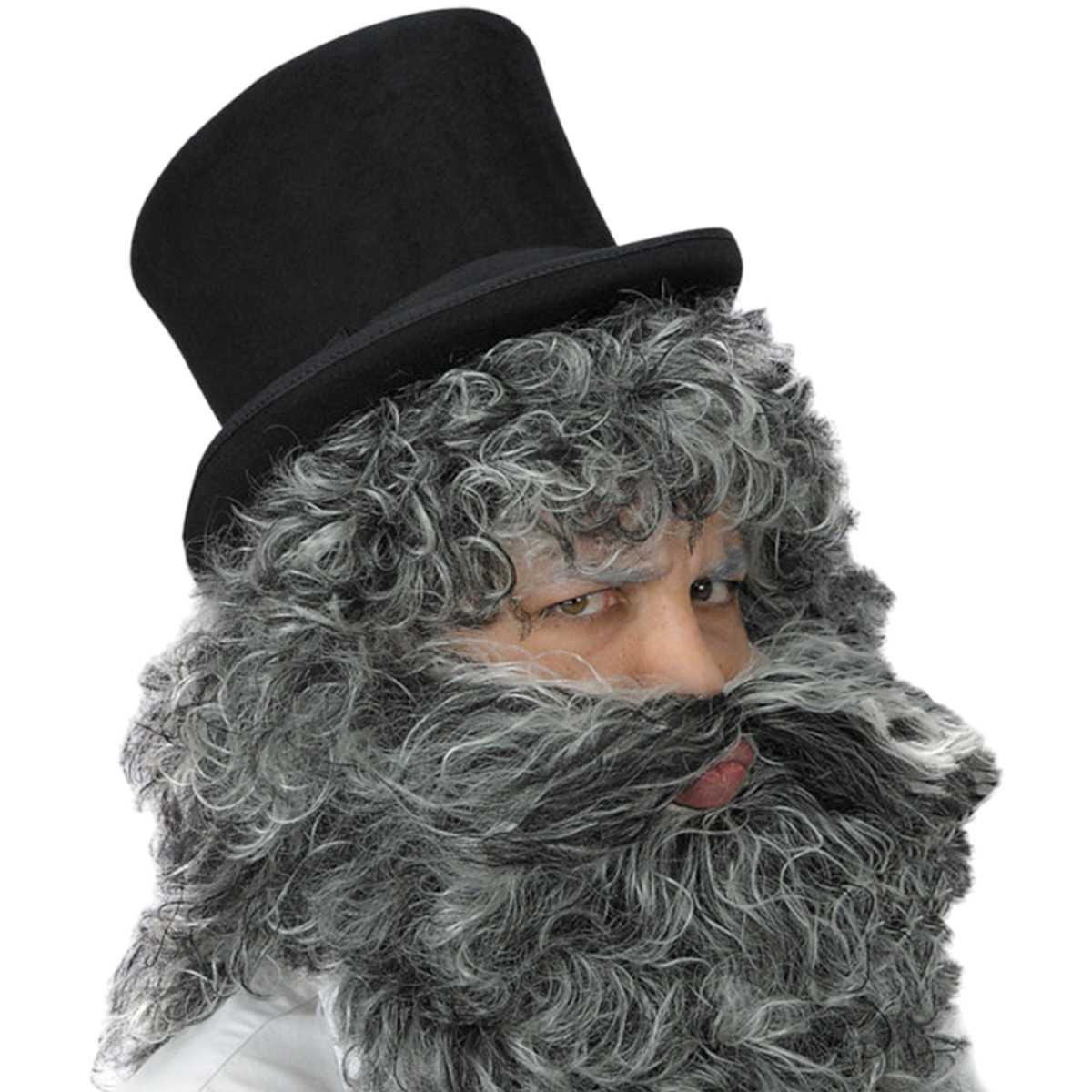 Parrucca Mangiafuoco Grigia con Barba e Baffi |Carnival Toys