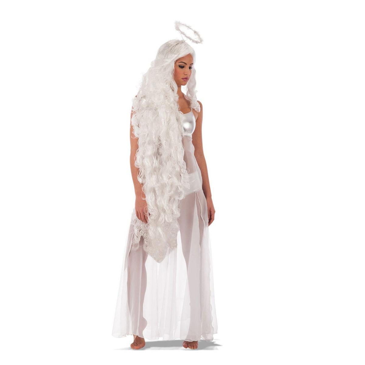 Parrucca Angelo Bianca Mossa con Aureola |Carnival Toys