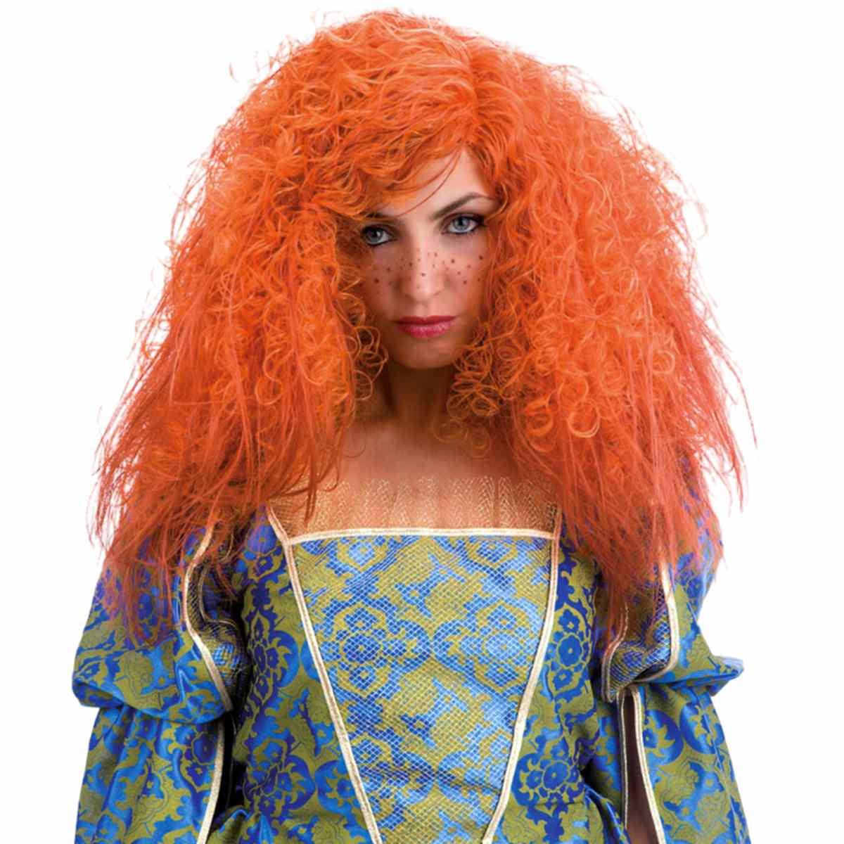 Parrucca Carnevale Ribelle Arancione Riccia |Carnival Toys