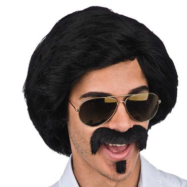Parrucca Anni '70 Nera Liscia |Carnival Toys