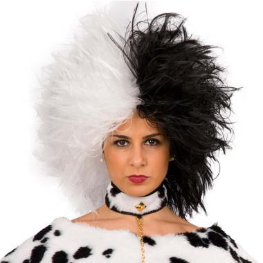 Parrucca Liscia Crudelia Nera Bianca |Carnival Toys
