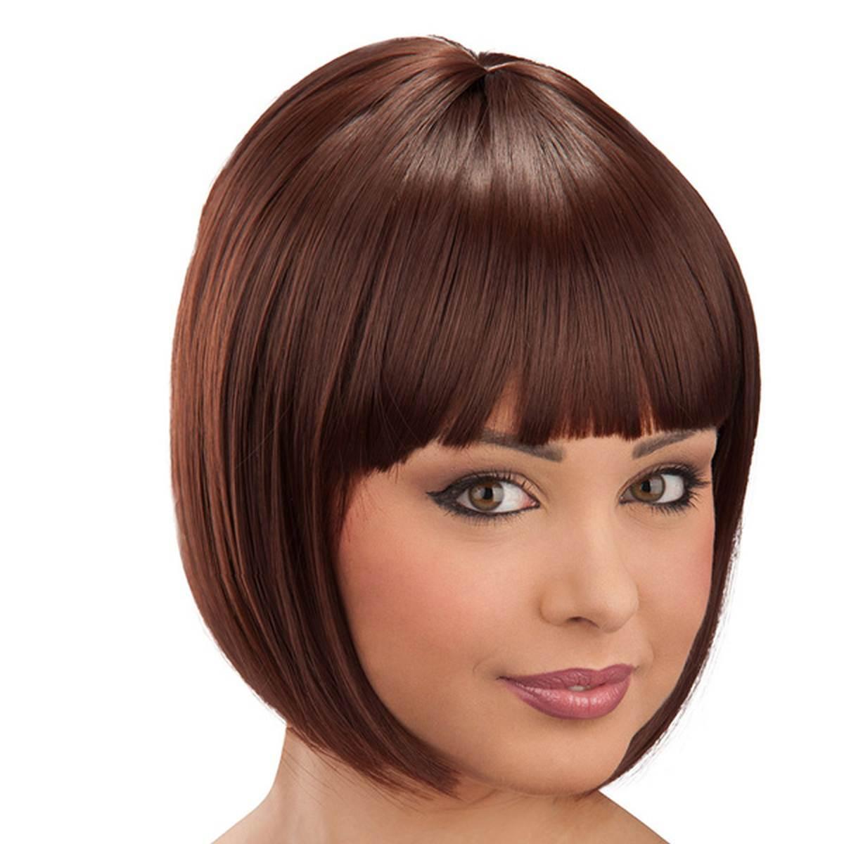 Parrucca Caschetto Castana con Frangia |Carnival Toys