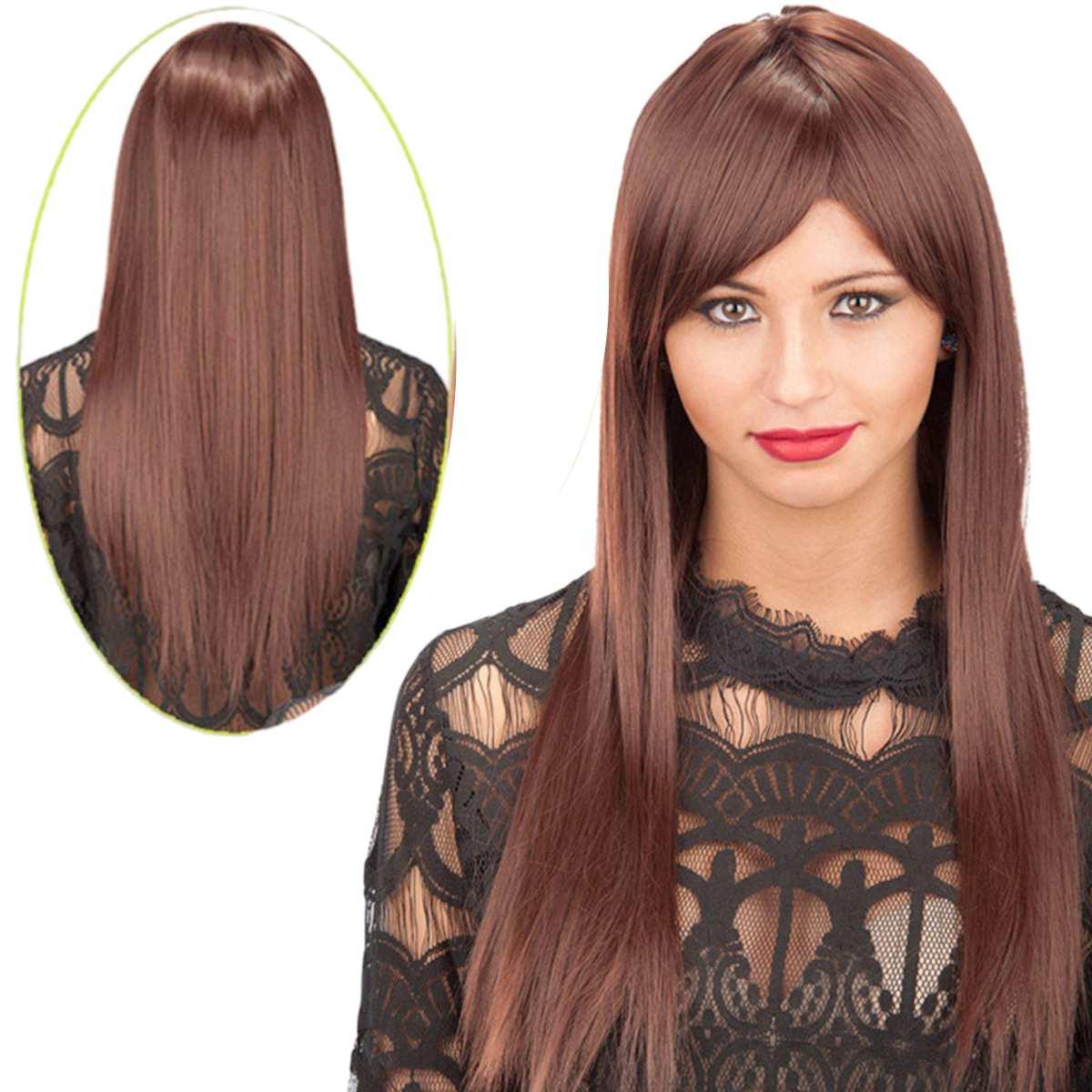 Parrucca Castana con Frangia Liscia |Carnival Toys