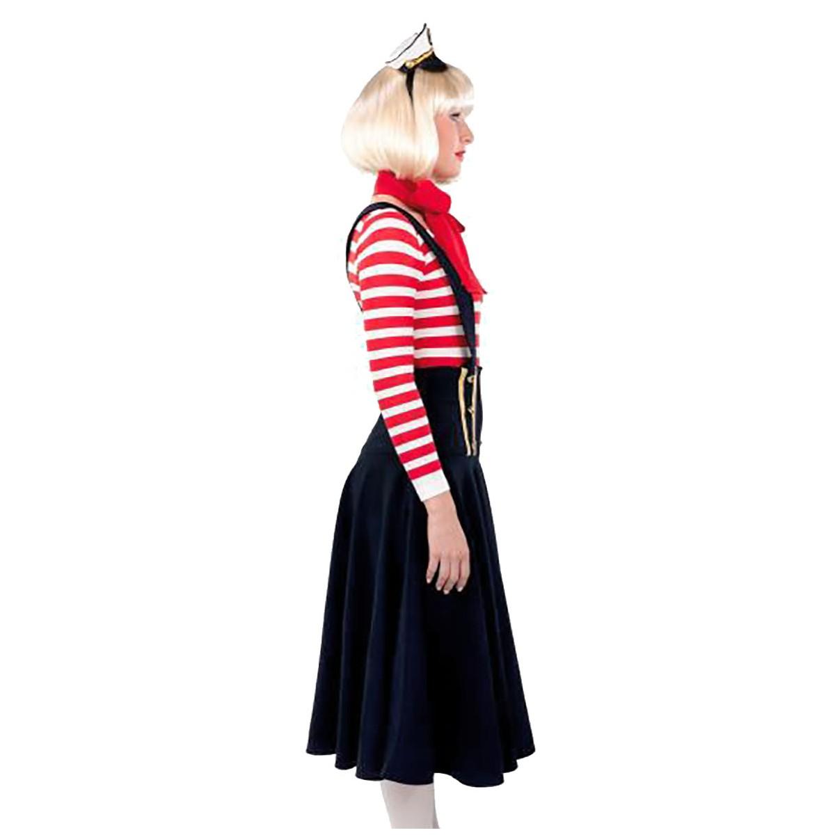 Gonna Marinaia Blu con Bretelle |Orlob