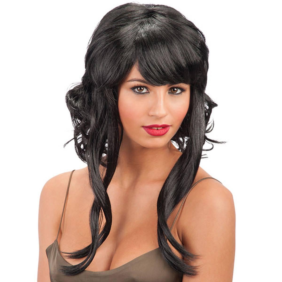 Parrucca Nera Mossa con Frangia |Carnival Toys