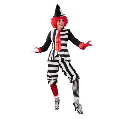 Costume Clown Clown Bianco e Nero |Orlob