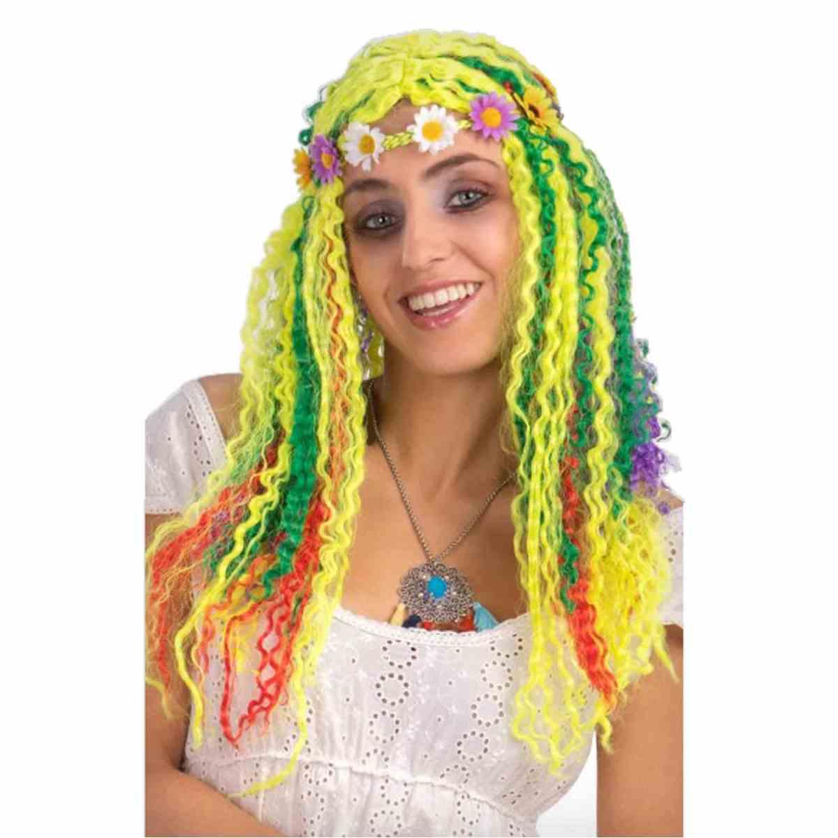 Parrucca Hippie Colorata con Fascia |Carnival Toys